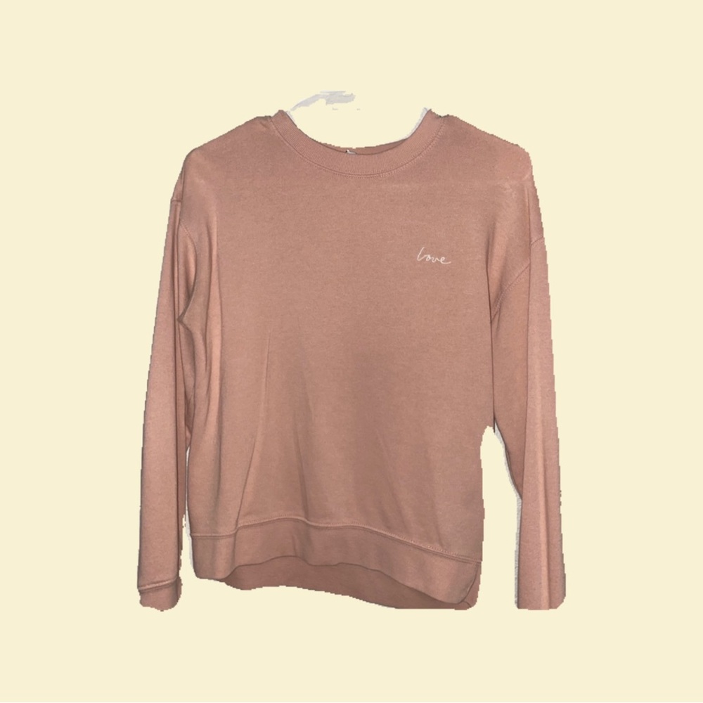 Pink, long sleeve, crewneck, love sweater/sweatshirt